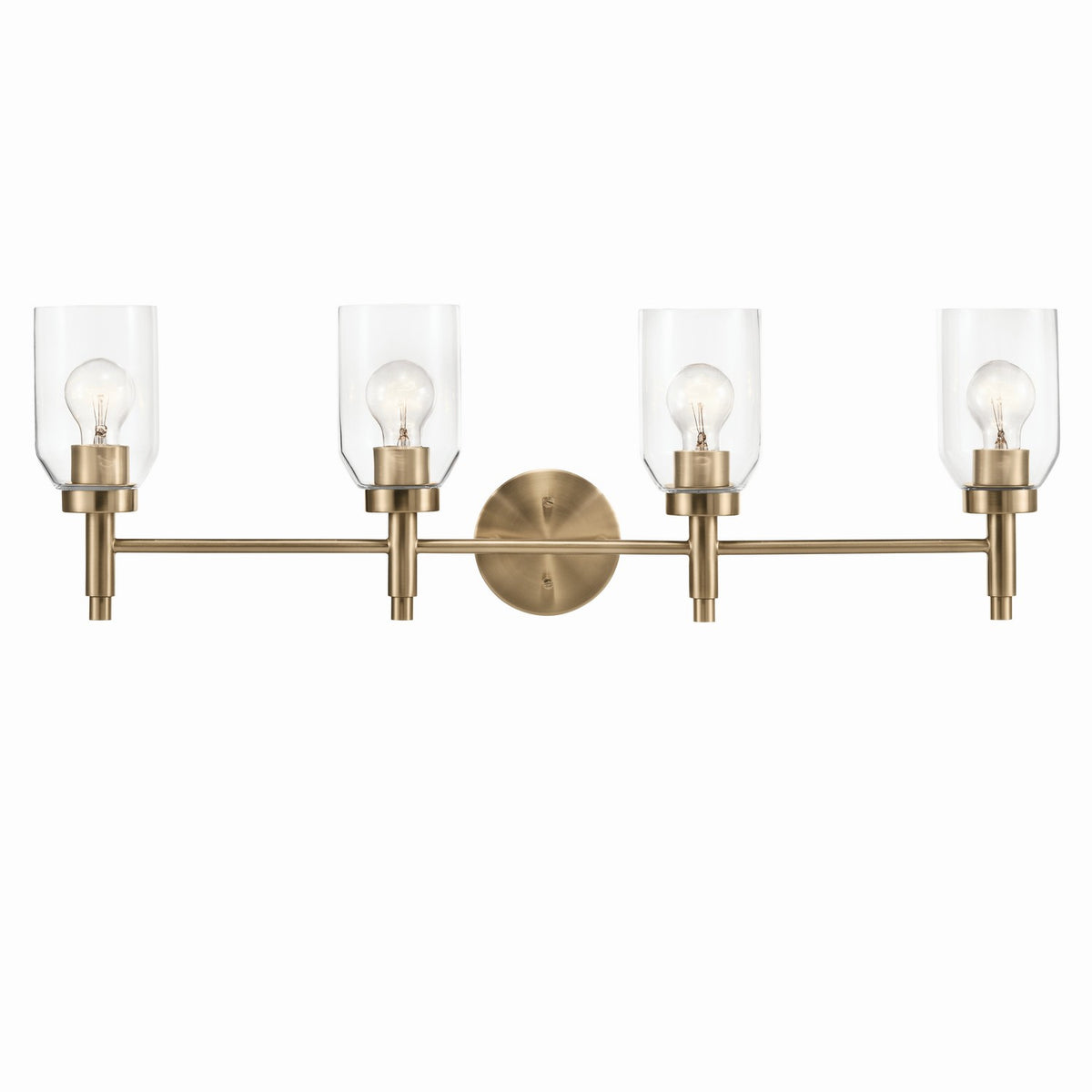 KICHLER 55186CPZ Madden 34 Inch 4 Light Vanity With Clear Glass In Champagne Bronze