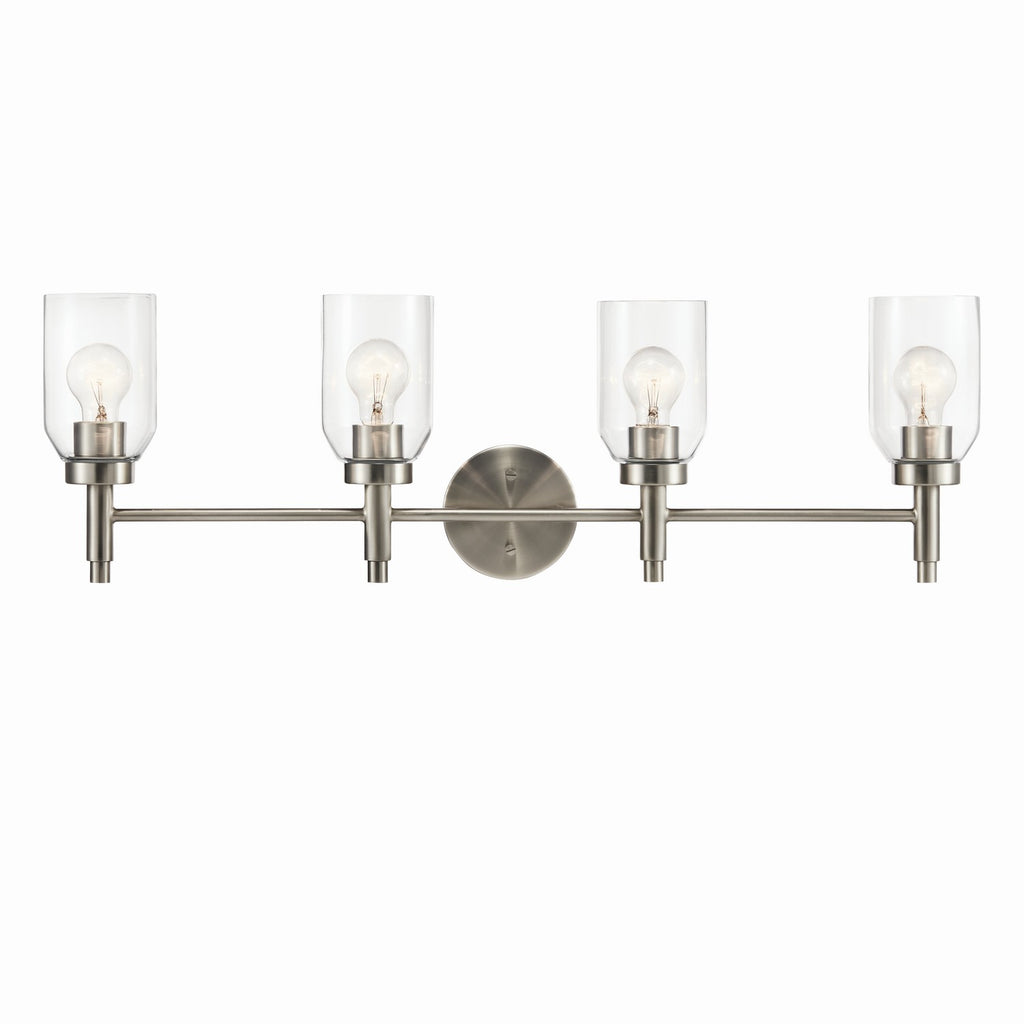 KICHLER 55186NI Madden 34 Inch 4 Light Vanity With Clear Glass In Brushed Nickel