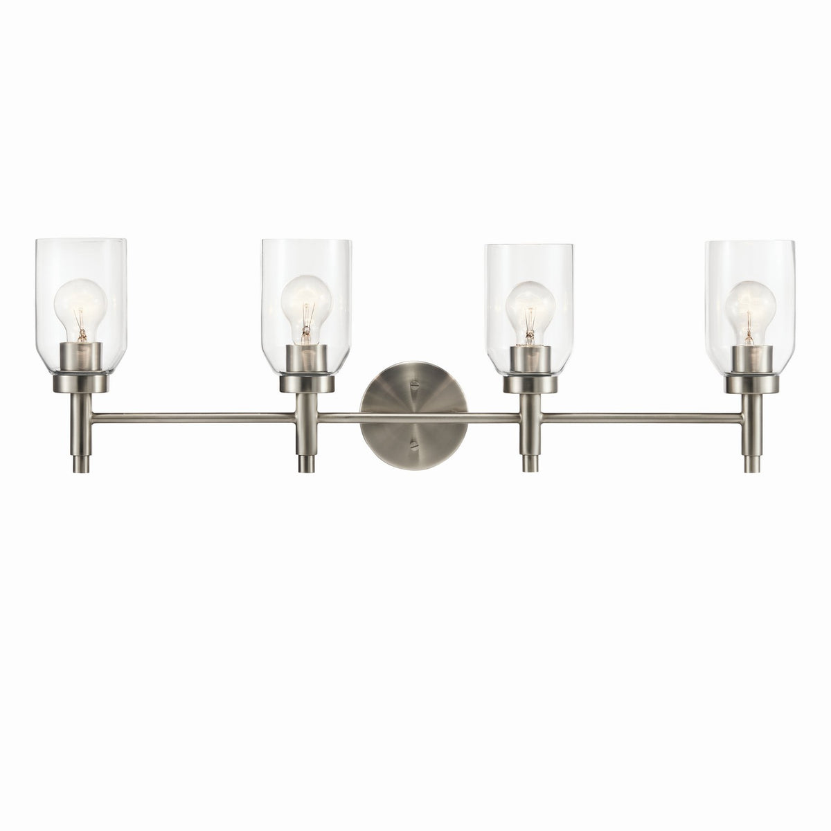 KICHLER 55186NI Madden 34 Inch 4 Light Vanity With Clear Glass In Brushed Nickel
