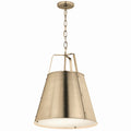 KICHLER 52711CPZ Etcher 18 Inch 2 Light Pendant With Etched Painted White Glass Diffuser In Champagne Bronze