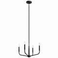 KICHLER 52716BK Madden 20 Inch 4 Light Convertible Chandelier In Black