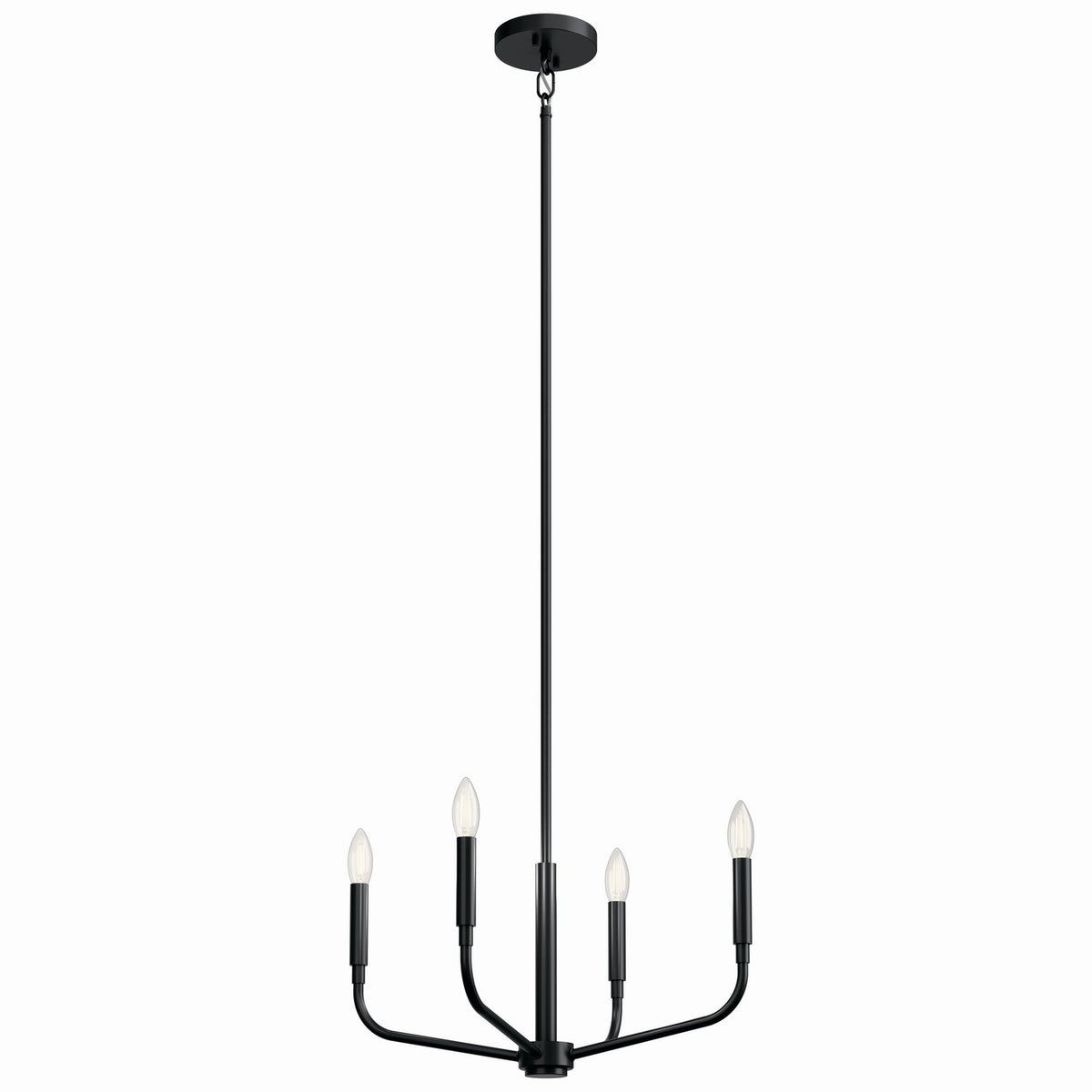 KICHLER 52716BK Madden 20 Inch 4 Light Convertible Chandelier In Black