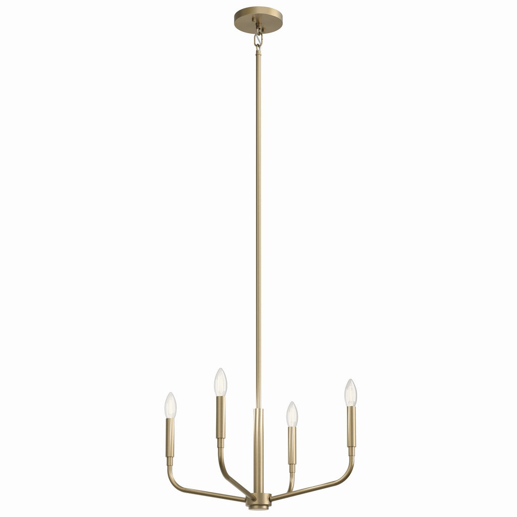 KICHLER 52716CPZ Madden 20 Inch 4 Light Convertible Chandelier In Champagne Bronze