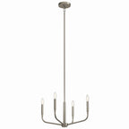 KICHLER 52716NI Madden 20 Inch 4 Light Convertible Chandelier In Brushed Nickel