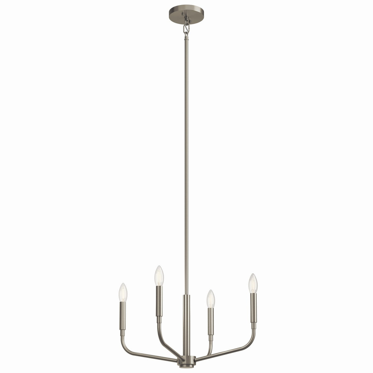 KICHLER 52716NI Madden 20 Inch 4 Light Convertible Chandelier In Brushed Nickel