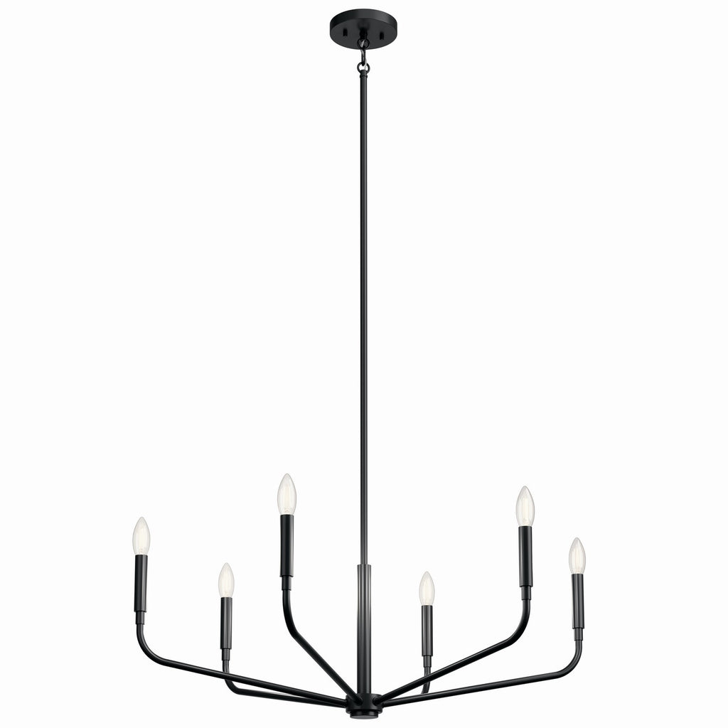 KICHLER 52718BK Madden 32 Inch 6 Light Chandelier In Black