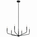 KICHLER 52718BK Madden 32 Inch 6 Light Chandelier In Black