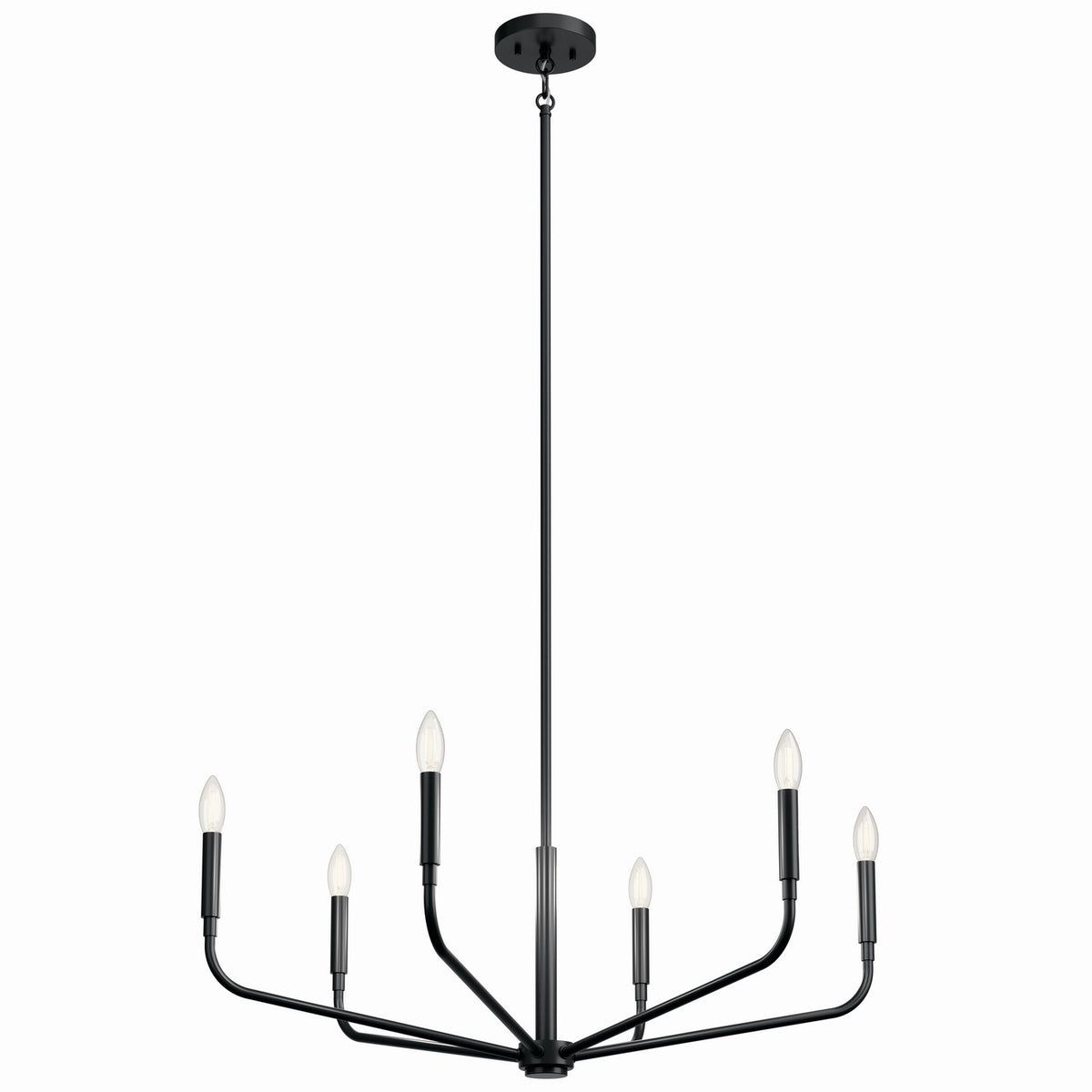 KICHLER 52718BK Madden 32 Inch 6 Light Chandelier In Black