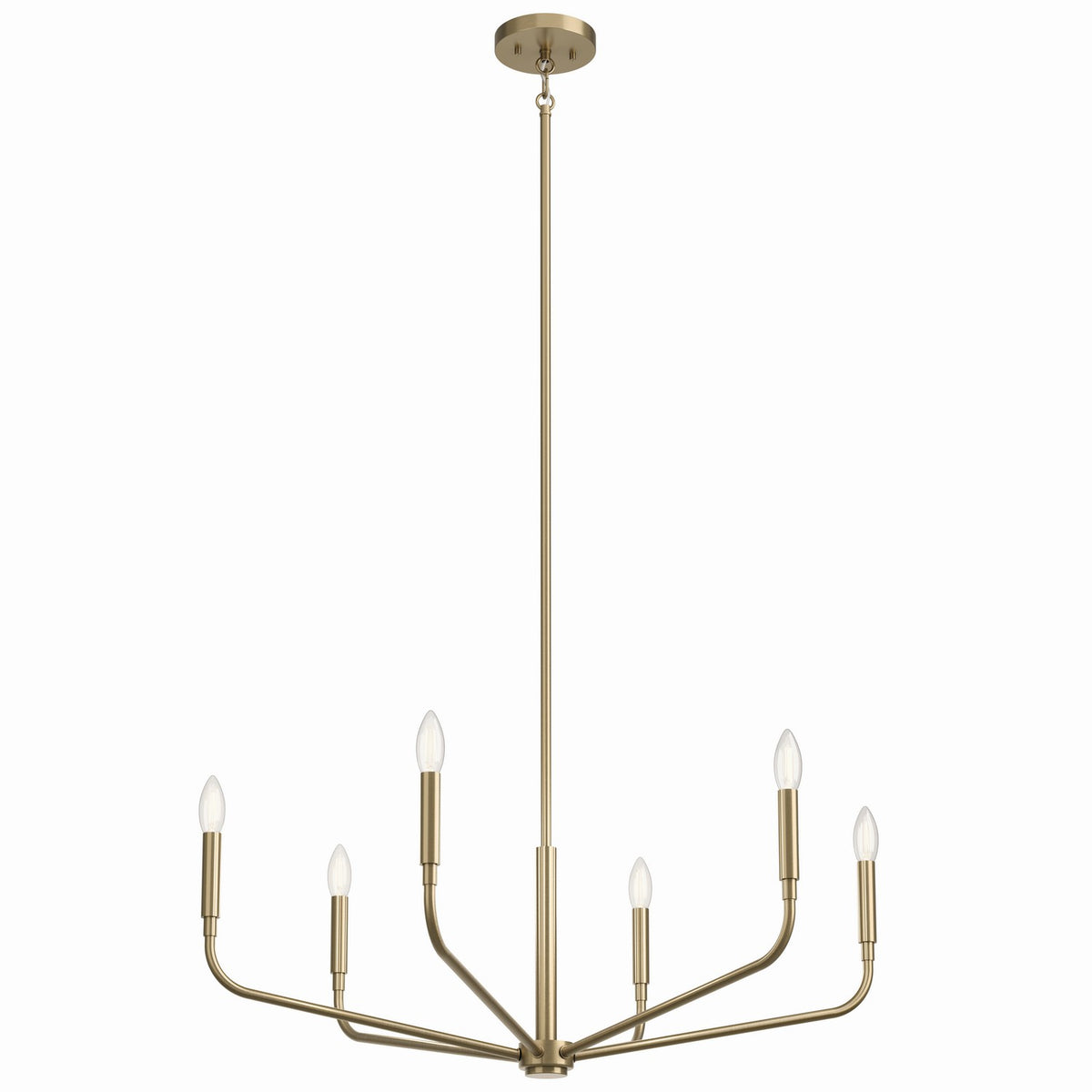 KICHLER 52718CPZ Madden 32 Inch 6 Light Chandelier In Champagne Bronze
