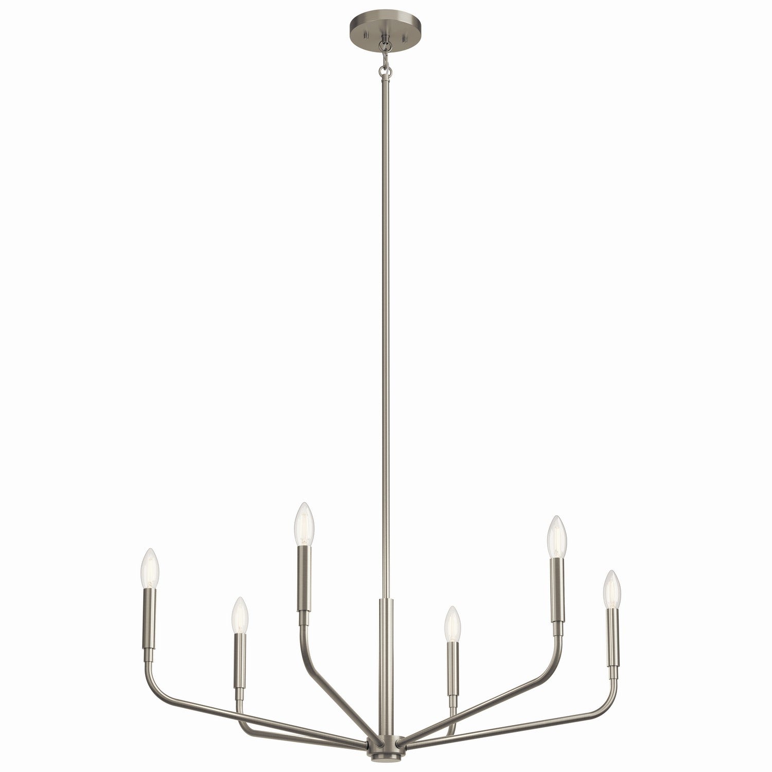 KICHLER 52718NI Madden 32 Inch 6 Light Chandelier In Brushed Nickel