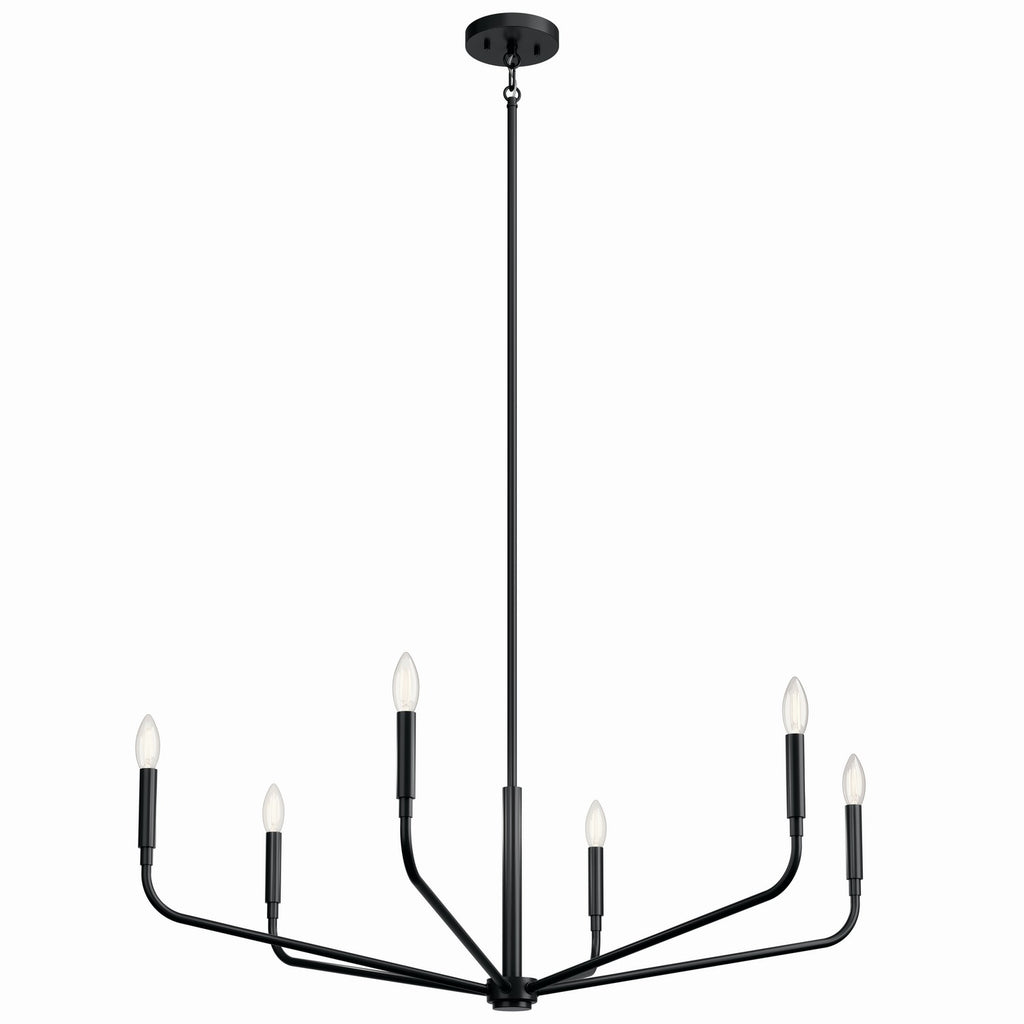 KICHLER 52719BK Madden 38 Inch 6 Light Chandelier In Black