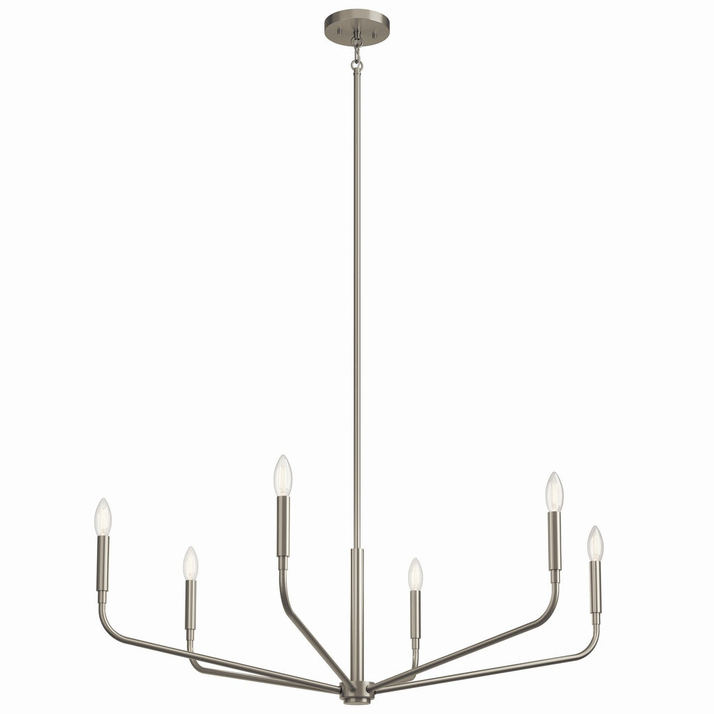 KICHLER 52719NI Madden 38 Inch 6 Light Chandelier In Brushed Nickel