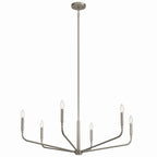 KICHLER 52719NI Madden 38 Inch 6 Light Chandelier In Brushed Nickel