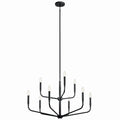 KICHLER 52720BK Madden 32 Inch 9 Light 2-Tier Chandelier In Black