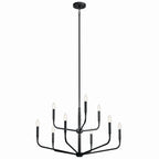 KICHLER 52720BK Madden 32 Inch 9 Light 2-Tier Chandelier In Black