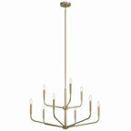 KICHLER 52720CPZ Madden 32 Inch 9 Light 2-Tier Chandelier In Champagne Bronze