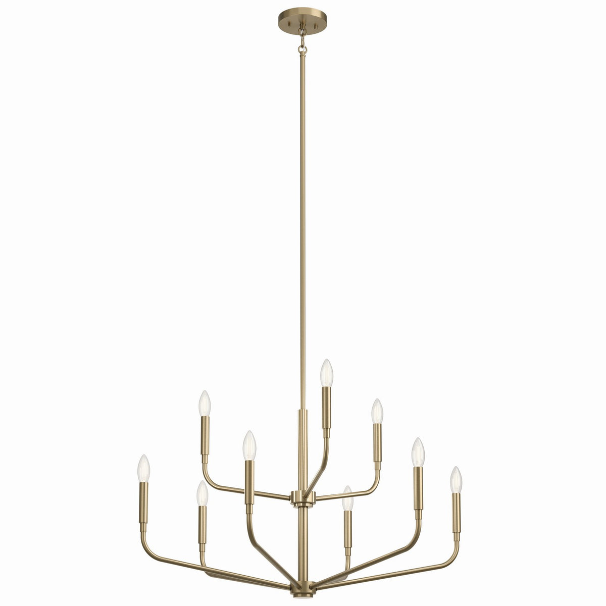 KICHLER 52720CPZ Madden 32 Inch 9 Light 2-Tier Chandelier In Champagne Bronze