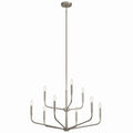 KICHLER 52720NI Madden 32 Inch 9 Light 2-Tier Chandelier In Brushed Nickel