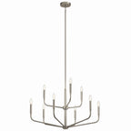 KICHLER 52720NI Madden 32 Inch 9 Light 2-Tier Chandelier In Brushed Nickel