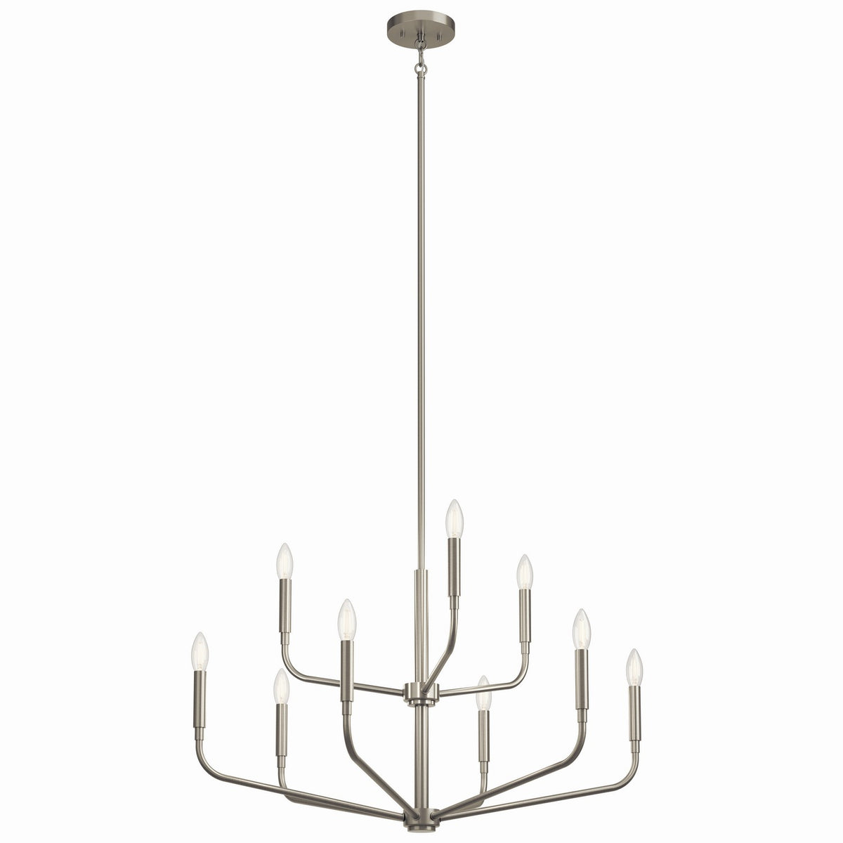 KICHLER 52720NI Madden 32 Inch 9 Light 2-Tier Chandelier In Brushed Nickel