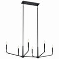 KICHLER 52721BK Madden 45 Inch 6 Light Linear Chandelier In Black