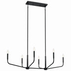 KICHLER 52721BK Madden 45 Inch 6 Light Linear Chandelier In Black