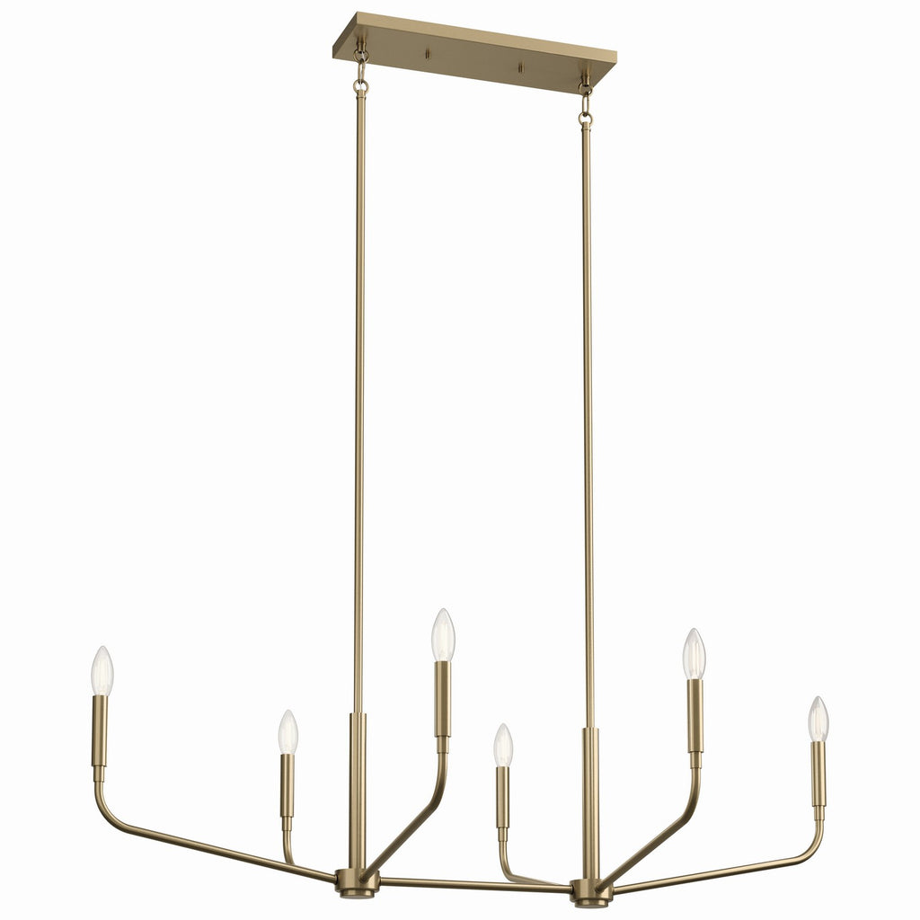 KICHLER 52721CPZ Madden 45 Inch 6 Light Linear Chandelier In Champagne Bronze