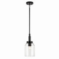KICHLER 52725BK Madden 15 Inch 1 Light Mini Pendant With Clear Glass In Black