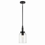 KICHLER 52725BK Madden 15 Inch 1 Light Mini Pendant With Clear Glass In Black