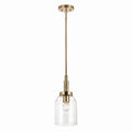 KICHLER 52725CPZ Madden 15 Inch 1 Light Mini Pendant With Clear Glass In Champagne Bronze