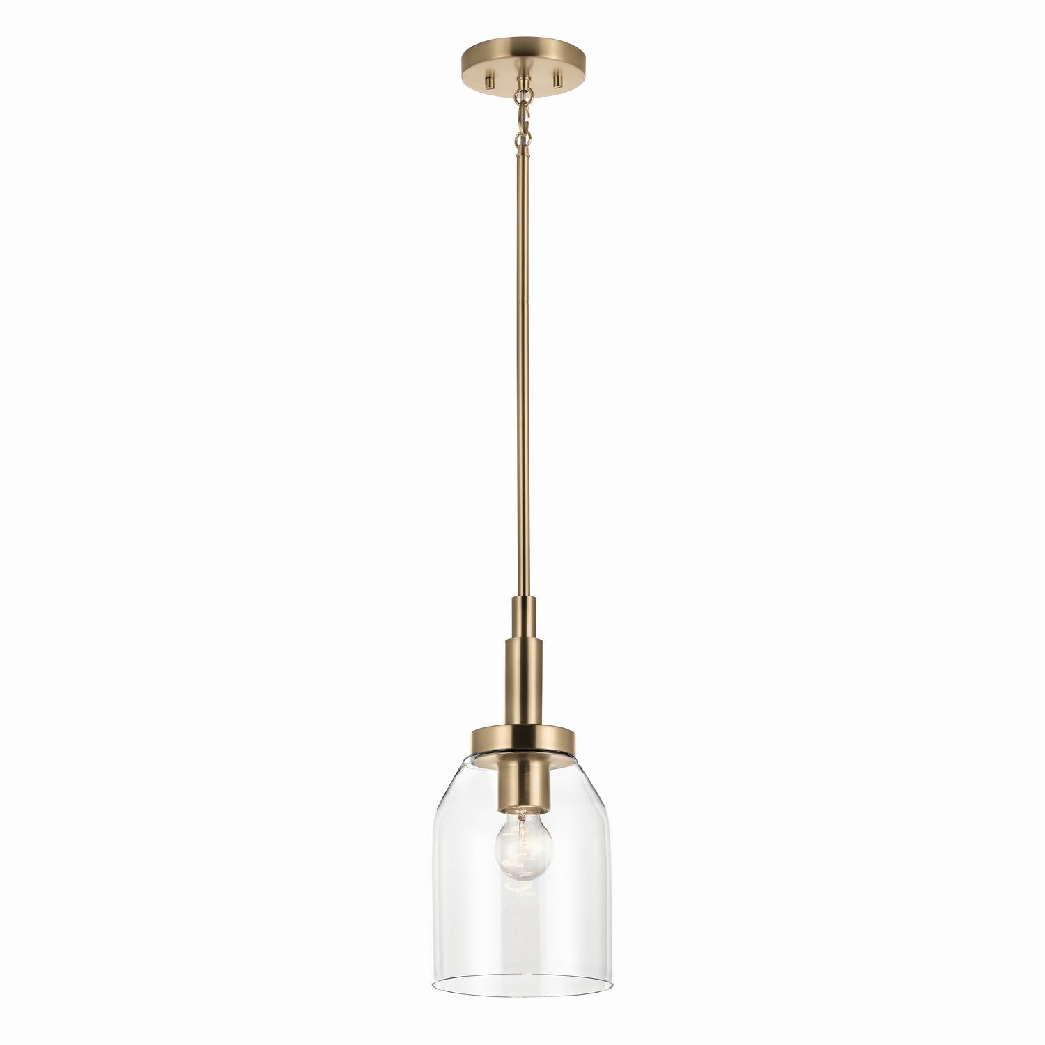 KICHLER 52725CPZ Madden 15 Inch 1 Light Mini Pendant With Clear Glass In Champagne Bronze