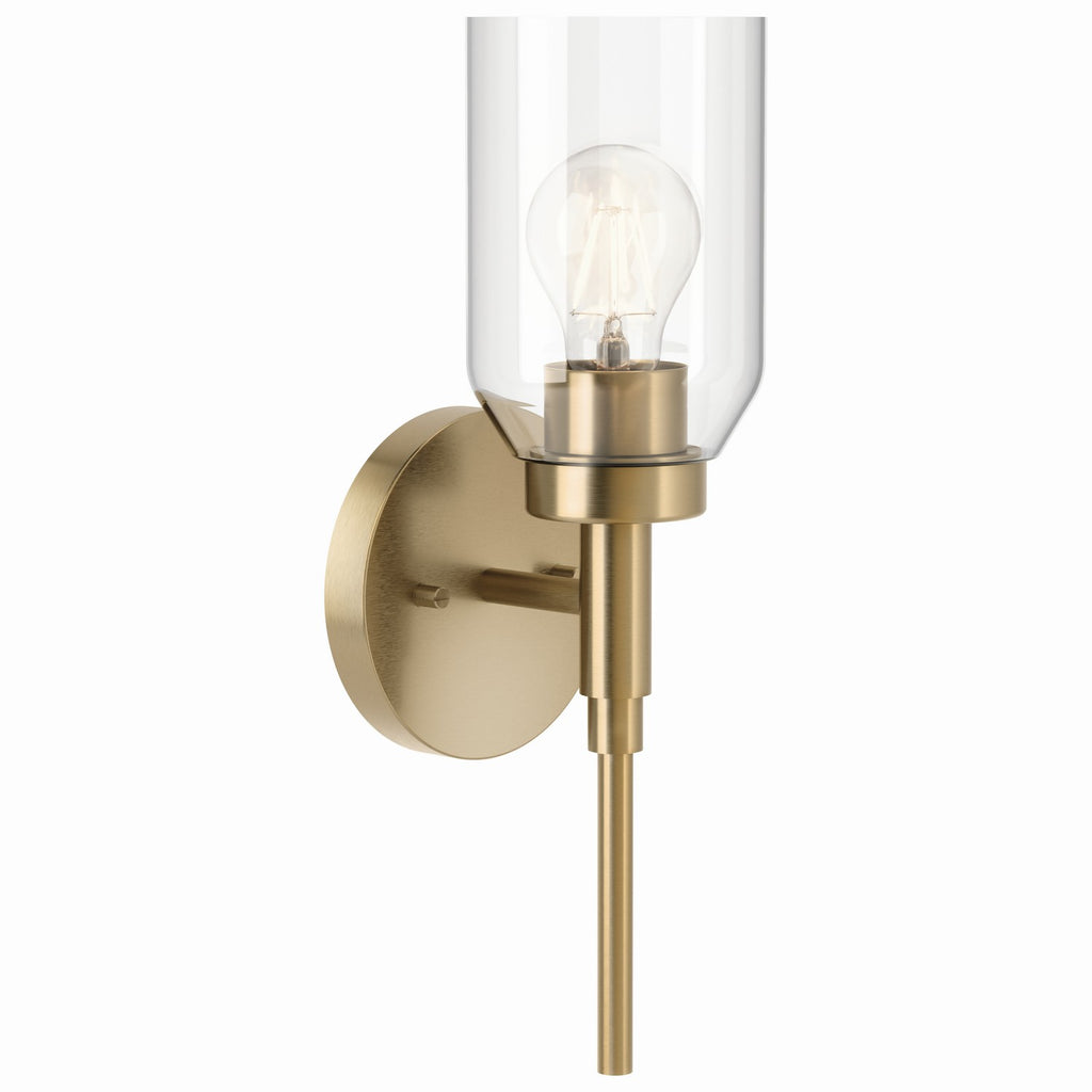 KICHLER 55183CPZ Madden 14.75 Inch 1 Light Wall Sconce With Clear Glass In Champagne Bronze