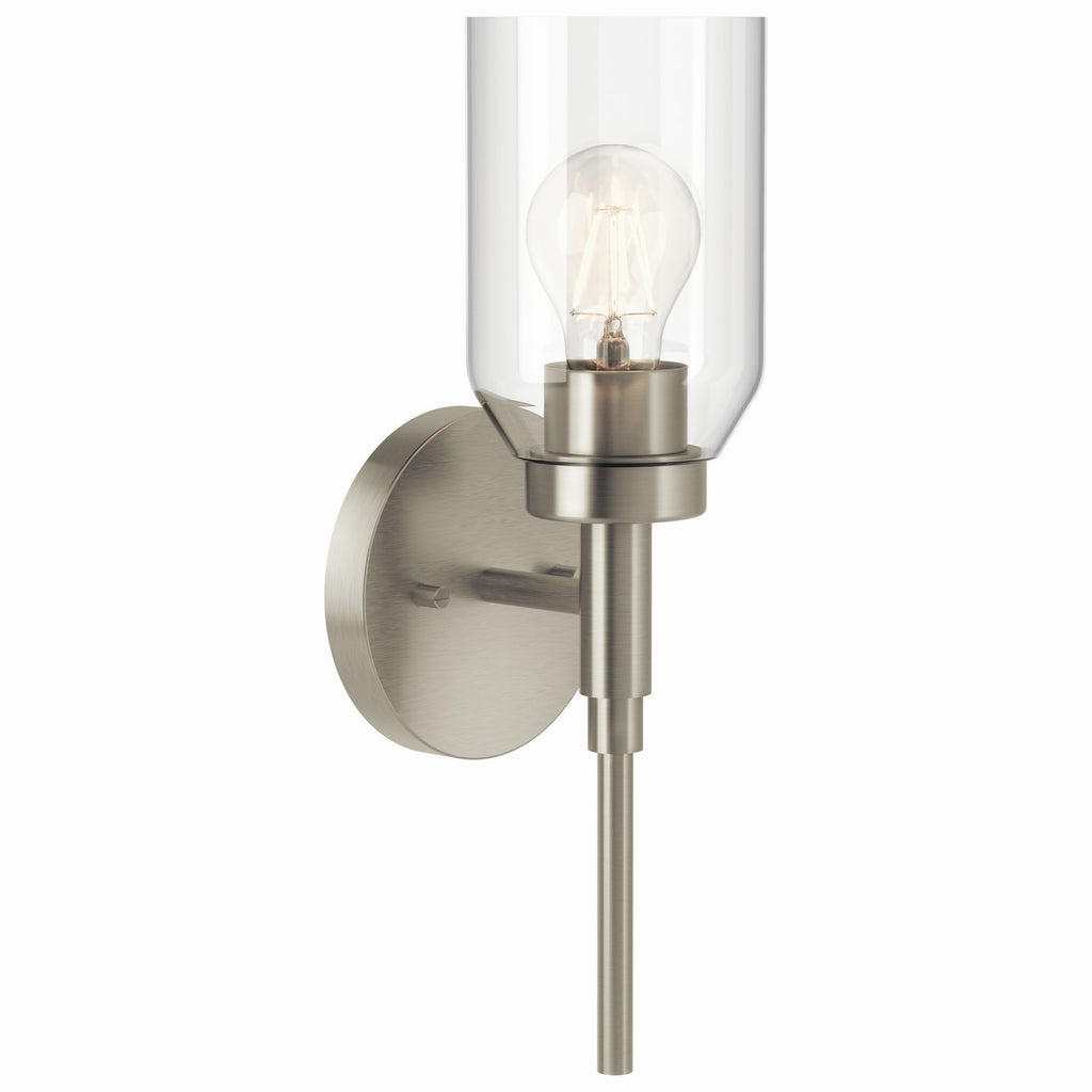KICHLER 55183NI Madden 14.75 Inch 1 Light Wall Sconce With Clear Glass In Brushed Nickel
