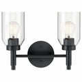 KICHLER 55184BK Madden 14.25 Inch 2 Light Vanity With Clear Glass In Black