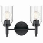 KICHLER 55184BK Madden 14.25 Inch 2 Light Vanity With Clear Glass In Black