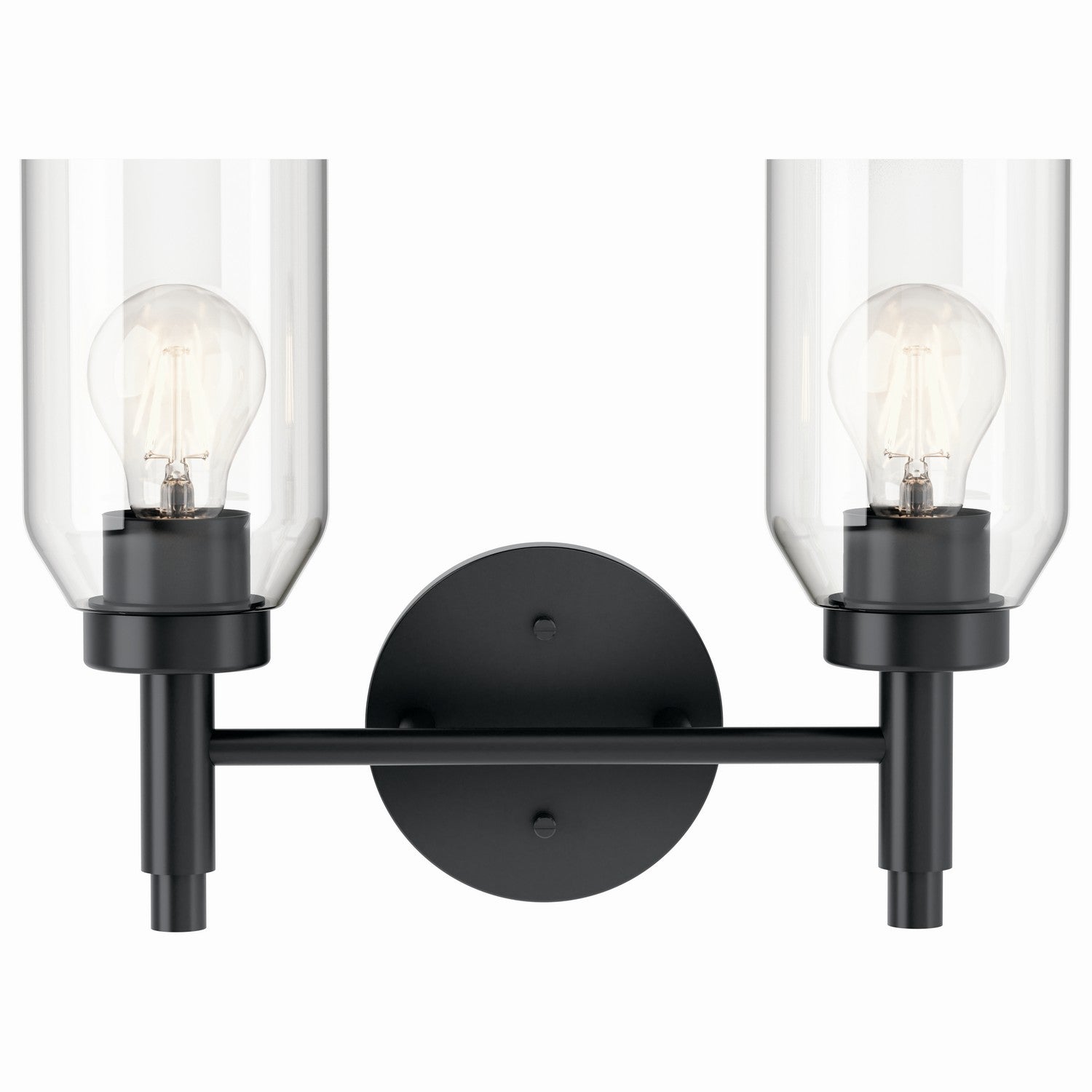 KICHLER 55184BK Madden 14.25 Inch 2 Light Vanity With Clear Glass In Black
