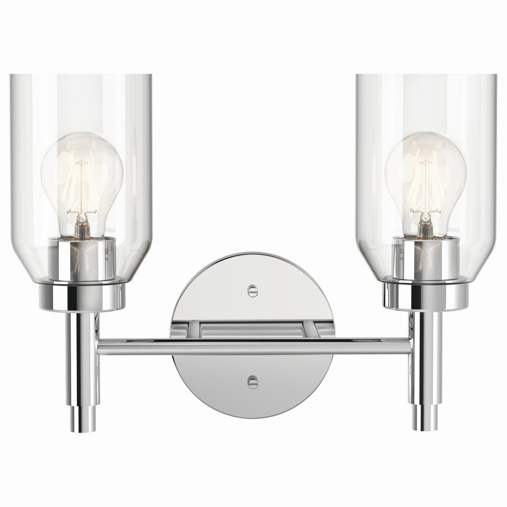 KICHLER 55184CH Madden 14.25 Inch 2 Light Vanity With Clear Glass In Chrome