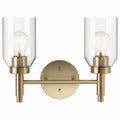 KICHLER 55184CPZ Madden 14.25 Inch 2 Light Vanity With Clear Glass In Champagne Bronze