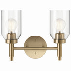 KICHLER 55184CPZ Madden 14.25 Inch 2 Light Vanity With Clear Glass In Champagne Bronze