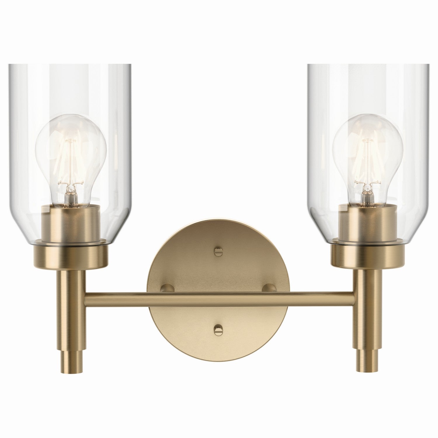 KICHLER 55184CPZ Madden 14.25 Inch 2 Light Vanity With Clear Glass In Champagne Bronze