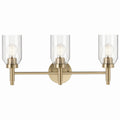 KICHLER 55185CPZ Madden 24 Inch 3 Light Vanity With Clear Glass In Champagne Bronze