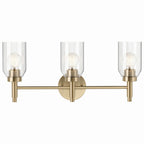 KICHLER 55185CPZ Madden 24 Inch 3 Light Vanity With Clear Glass In Champagne Bronze