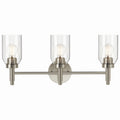 KICHLER 55185NI Madden 24 Inch 3 Light Vanity With Clear Glass In Brushed Nickel