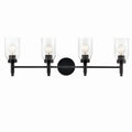 KICHLER 55186BK Madden 34 Inch 4 Light Vanity With Clear Glass In Black