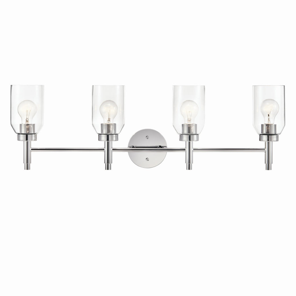 KICHLER 55186CH Madden 34 Inch 4 Light Vanity With Clear Glass In Chrome
