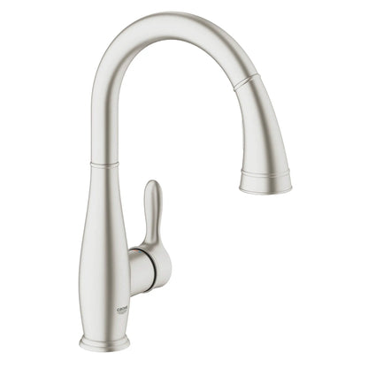 GROHE 30213DC1 Parkfield Single-Handle Pull Down Kitchen Faucet Dual Spray 1.75 GPM - Supersteel