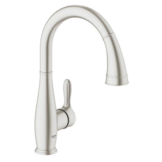GROHE 30213DC1 Parkfield Single-Handle Pull Down Kitchen Faucet Dual Spray 1.75 GPM - Supersteel
