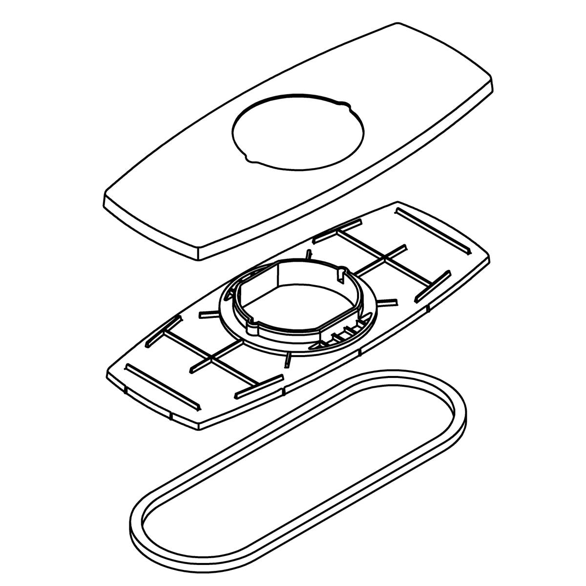 KOHLER Kit, Three Hole Escutcheon Service - Vibrant Brushed Moderne Brass, K-1490321-2MB
