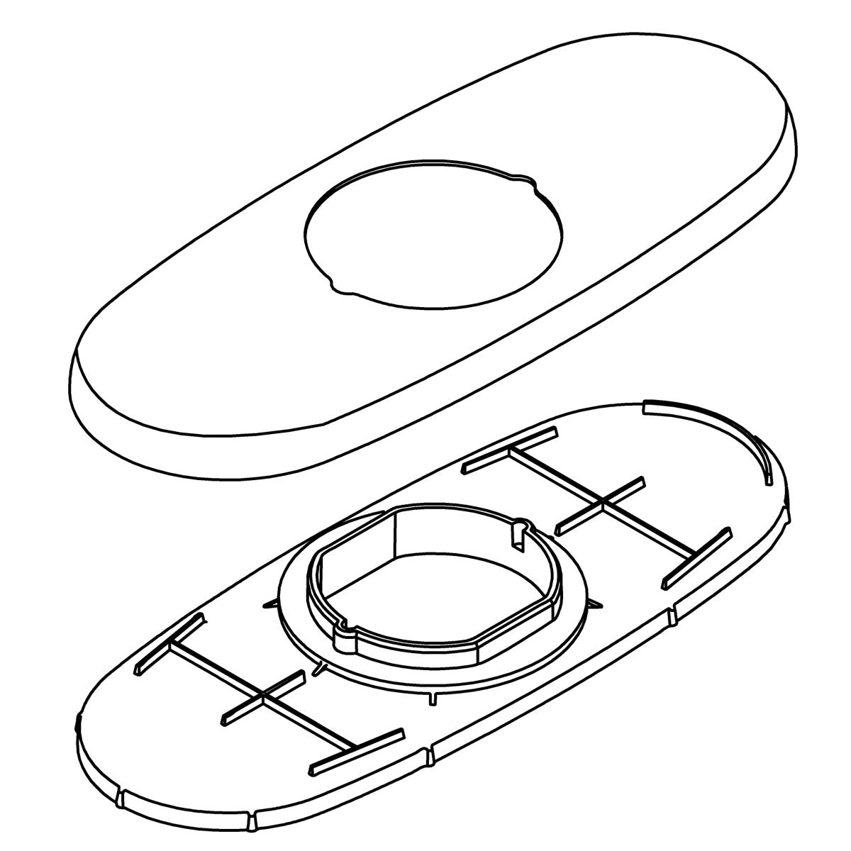 KOHLER Kit, Three Hole Escutcheon Service - Vibrant Brushed Moderne Brass, K-1490322-2MB