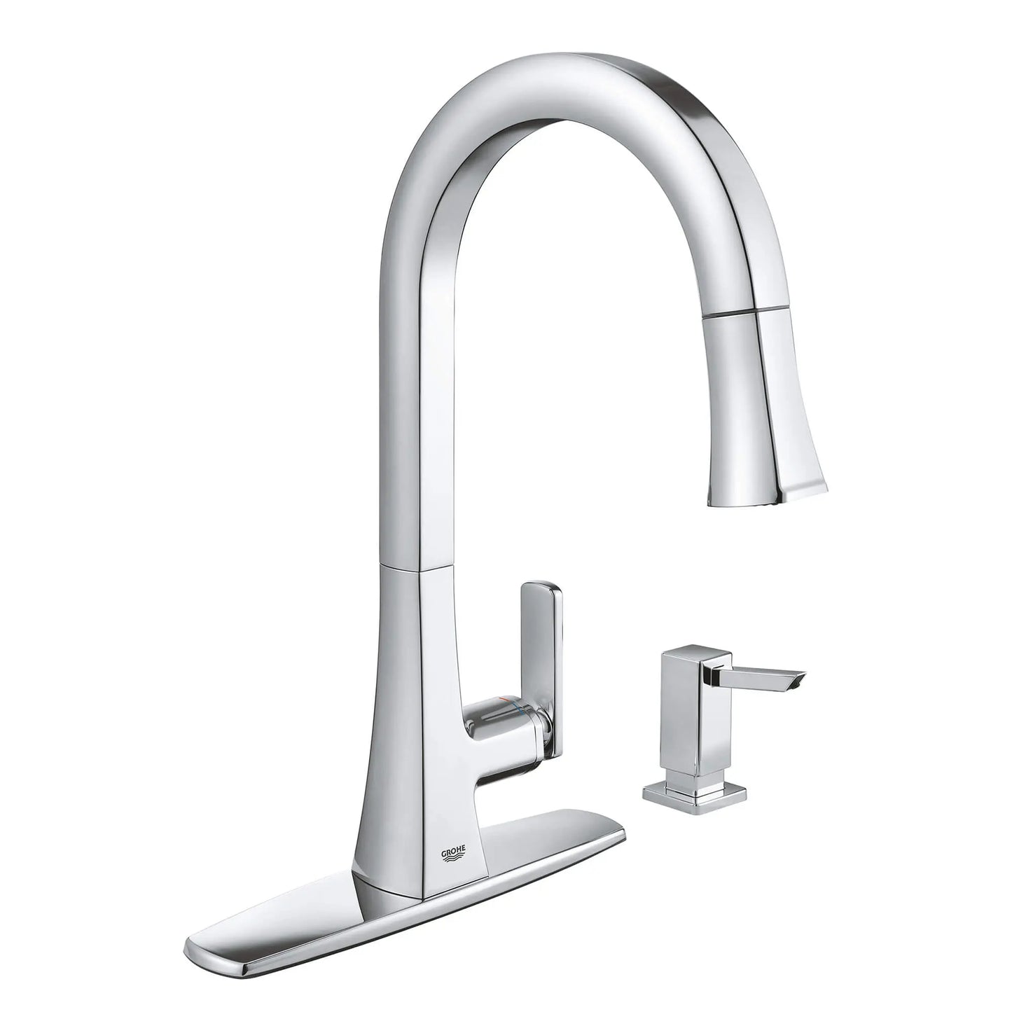 GROHE 30365000 Carre Single-Handle Pull Down Kitchen Faucet Dual Spray 1.75 GPM - Chrome